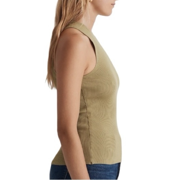 NWT Madewell The Signature Knit Cutaway Sweater Tank in Artichoke SZ XL - Picture 4 of 6
